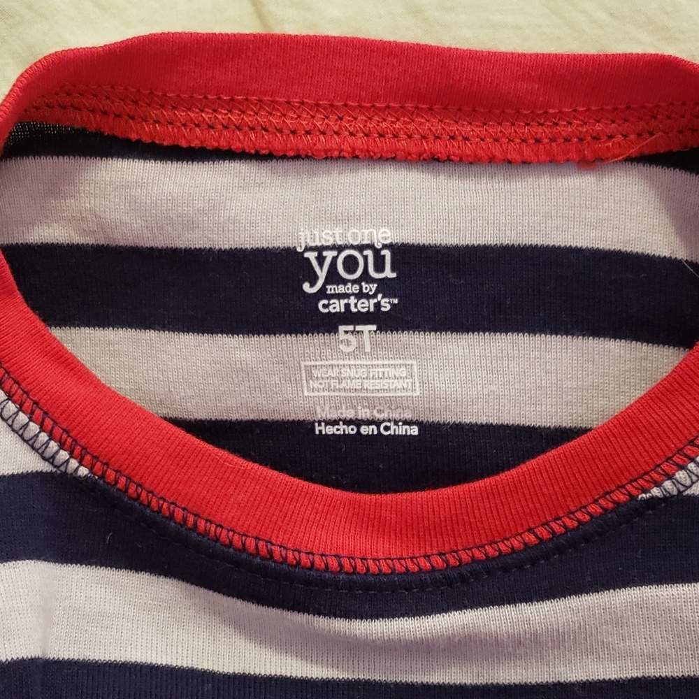 NWOT Carter's Striped Firetruck Shirt - Picture 3 of 3